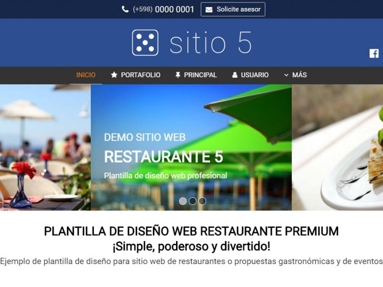 RESTAURANT 5 . Web design template for restaurants